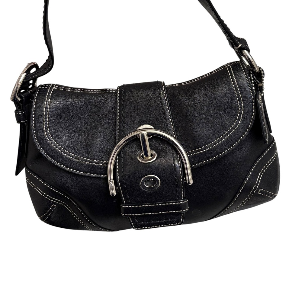 Coach vintage y2k small mini black leather soho bag 10316